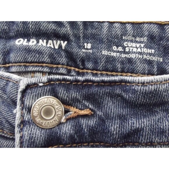 Old Navy Jeans Womens 18P x26" High Rise Curvy O.G. Straight Secret Pockets crop - Picture 3 of 7